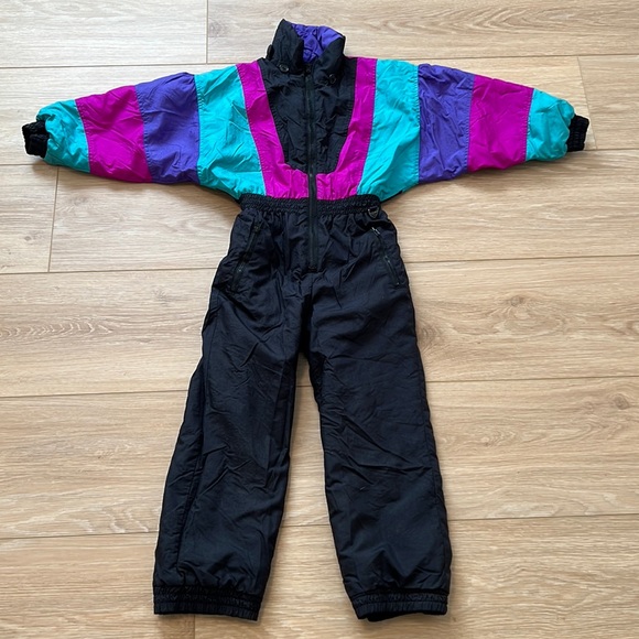 Skitique vintage colorblock ski or snowsuit size 6 1980’s 1990’s